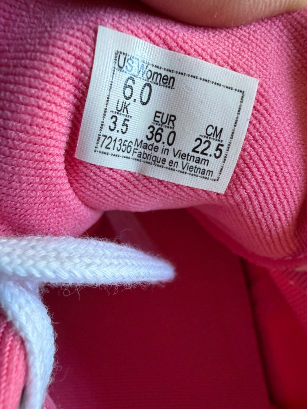 Vans Authentic Pink Canvas Sneakers Women’s Size 6 Lace Up Low Top Shoes - Picture 10 of 10